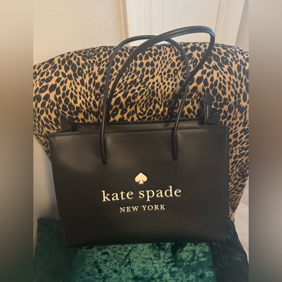 kate spade Handbags - kate spade Black Logo Leather Tote